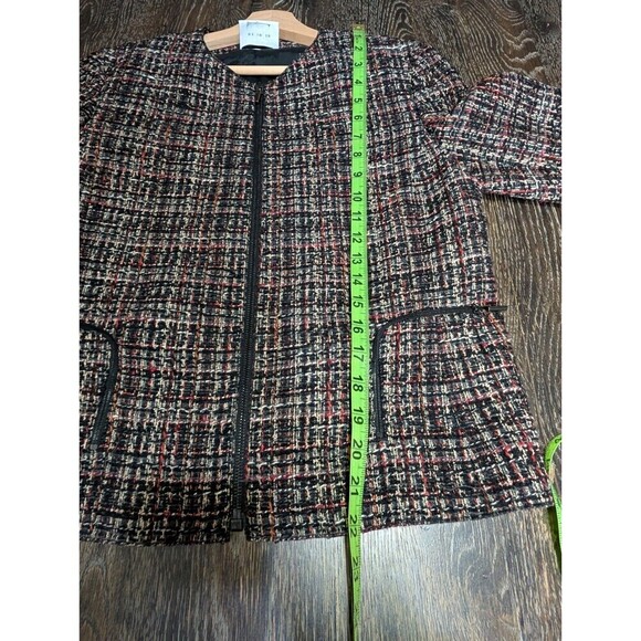 Akris Punto Black Tweed Zipper Front Blazer Jacket US Size 8 - Picture 6 of 10